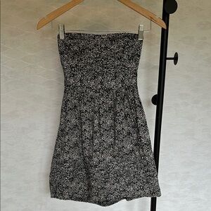 Cotton Black and White Strapless Dress